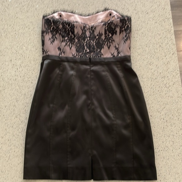 White House Black Market formal strapless dress. Size 10. Black and pink. - Picture 5 of 7